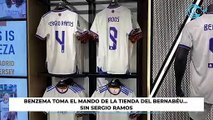 Benzema toma el mando de la tienda del Bernabéu... sin Sergio Ramos