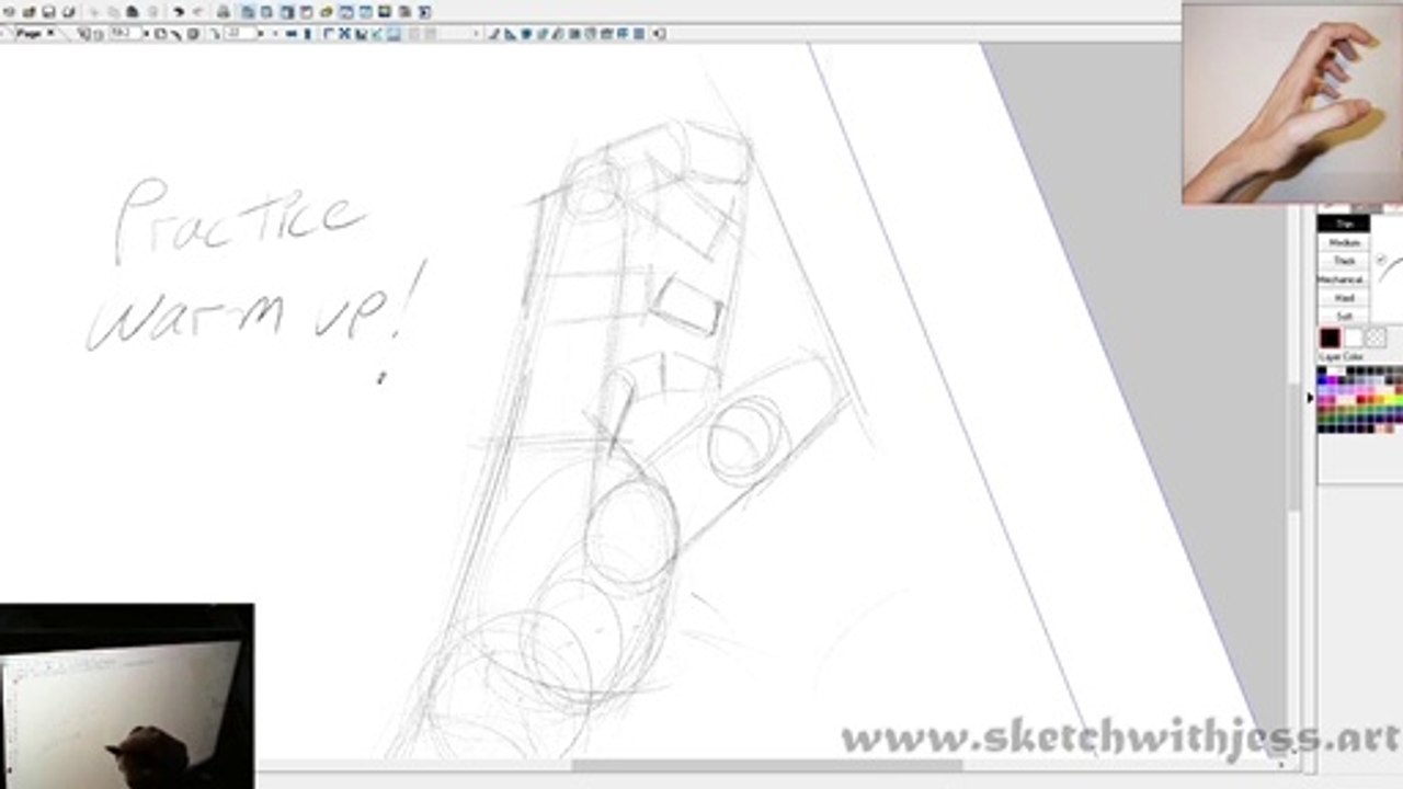 (Sketch With Jess) Hand Sketching Demo Warm Up