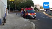 Motocicleta e ciclista se envolvem em acidente na Avenida Barão do Rio Branco