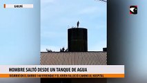 Hombre saltó desde un tanque de agua
