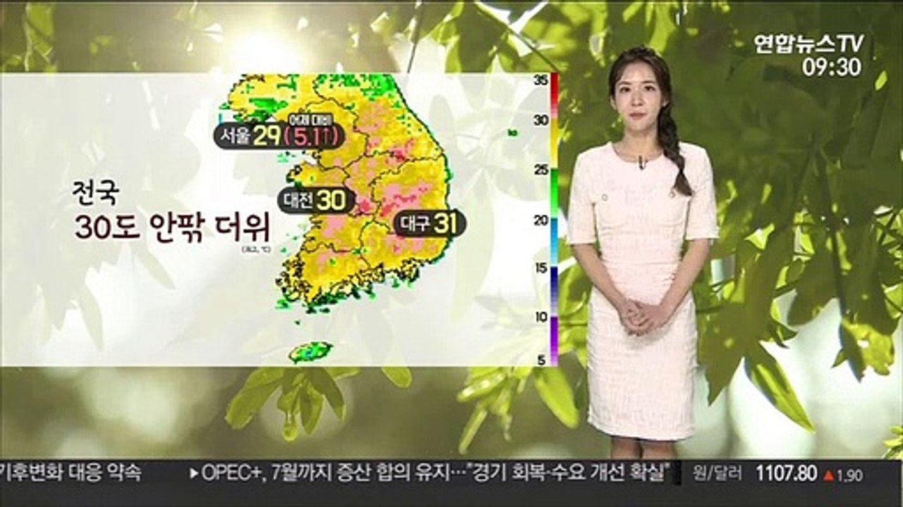 [날씨] 한낮 30도 안팎 더위…영서·충북·경북 소나기