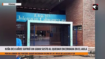 Una niña de 8 años sufrió un gran susto al quedar encerrada en el aula de una escuela en Posadas