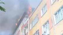 Beyoğlu'ndaki halı yıkama fabrikasında çıkan yangın 5 katlı binaya sıçradı