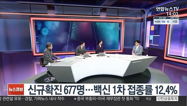 [뉴스큐브] 신규확진 677명…백신 1차 접종률 12.4%