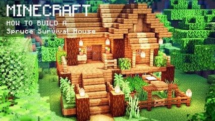 Minecraft- How To Build a Spruce Survival House