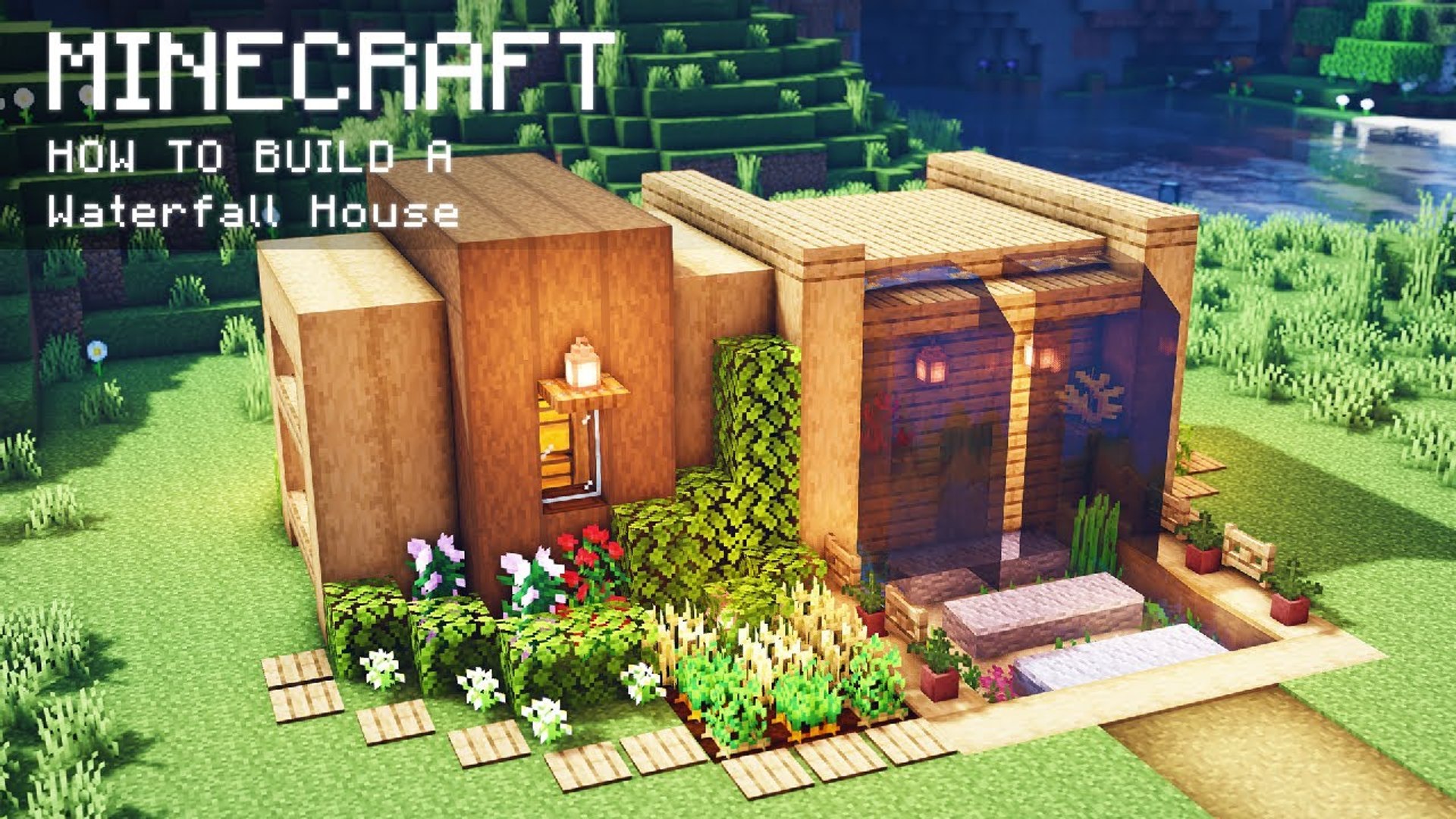 Minecraft How To Build A Waterfall House Video Dailymotion