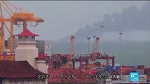 Burnt-out ship 'going down' off Sri Lanka coast