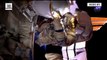 Cosmonauts conduct spacewalk from the ISS