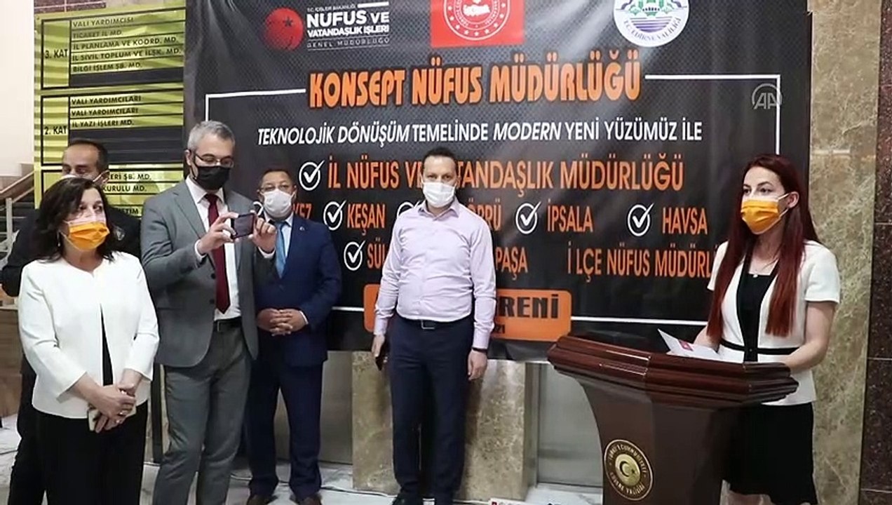 EDİRNE - Nüfus müdürlükleri 'Konsept Nüfus Müdürlüğü' projesi kapsamında yenilendi