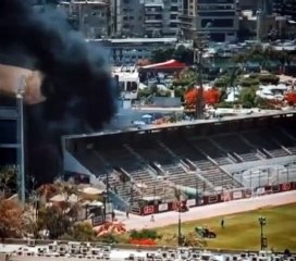 عاجل بالفيديو..حريق هائل بمدرج التتش في النادي الأهلى