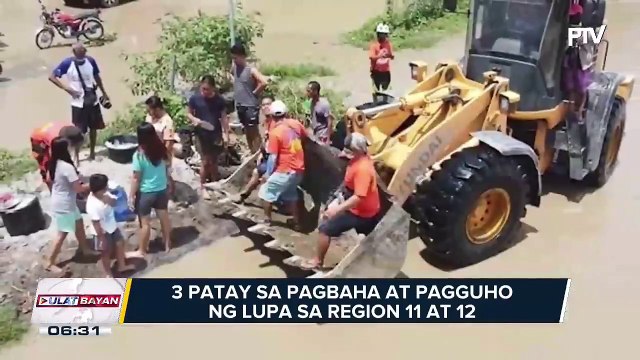 3 patay sa pagbaha at pagguho ng lupa sa region 11 at 12; Mga residente sa NCR, pinaalalahanang maging alerto sa posibleng pagbaha; PHIVOLCS, nagbabala sa posibleng lahar flow mula sa Taal volcano at Mt. Pinatubo