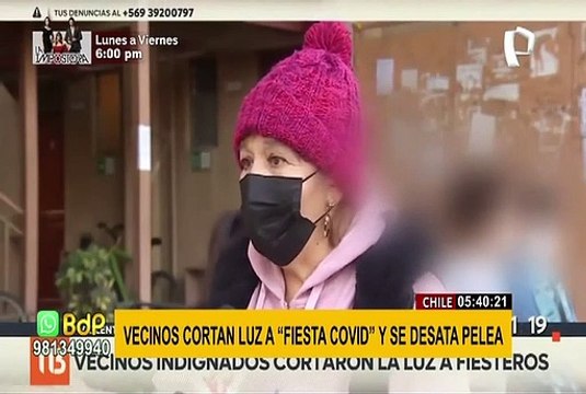 Chile: vecinos cortan luz a extranjeros que realizaban fiesta COVID y se desata pelea