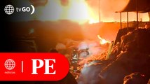 Bomberos controlan incendio en depósito de plástico en Comas | Primera Edición