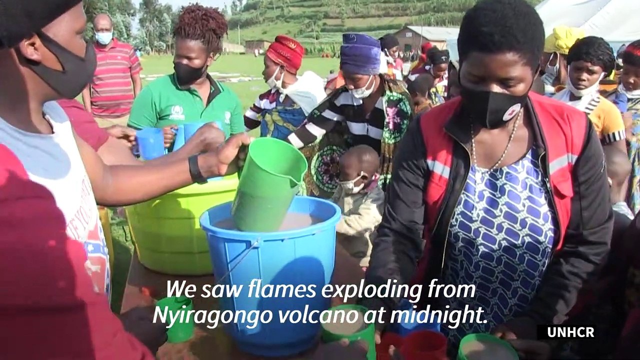 After fleeing a volcano, displaced Congolese find shelter in neighbouring Rwanda