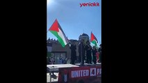 İsrail karşıtı protestoda bir Yahudi, 'tekbir' çektirdi!
