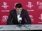 Yao Ming Press Conference,he would miss the remainder of the