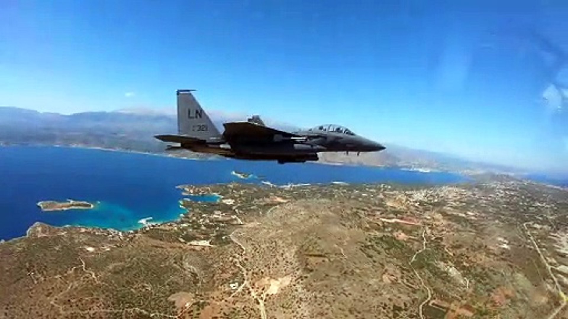 US Military News • U.S. Air Force F-15E Strike Eagles Fly over the Greek Islands • May 31 2021