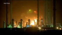 Gran incendio en una refinería petrolífera en el sur de Teherán