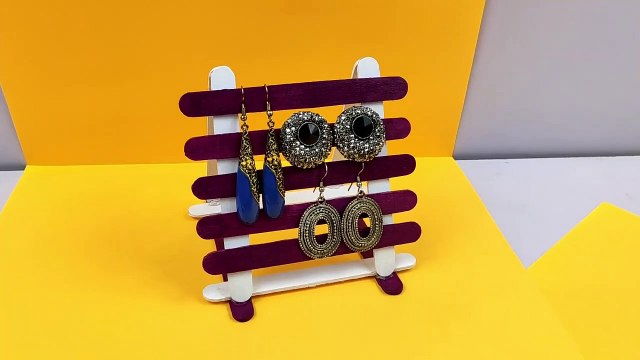 Diy Popsicle Sticks Earring Holder | Popsicle Sticks Craft Ideas | Ice Cream Stick Jewelry Holder