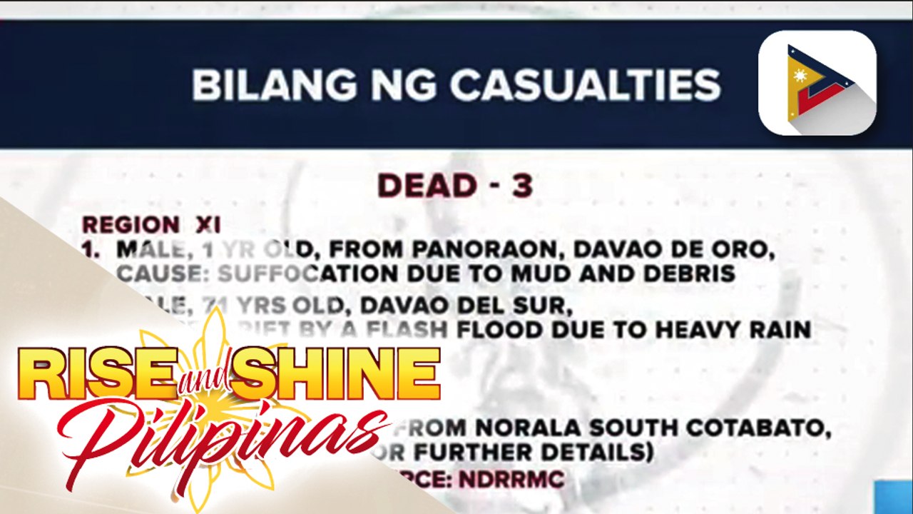Bilang ng mga namatay dahil sa walang tigil na ulan, umabot sa tatlo
