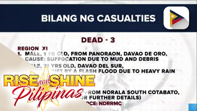 Bilang ng mga namatay dahil sa walang tigil na ulan, umabot sa tatlo