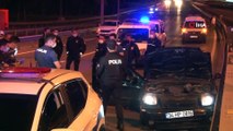 İstanbul'da hareketli dakikalar...'Dur' ihtarına uymayan alkollü sürücü önce polis araçlarına sonra bariyerlere çarpınca yakalandı