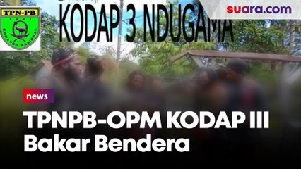 Pasukan TPNPB-OPM KODAP III Ndugama Bakar Bendera Merah Putih