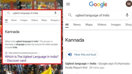 ಕನ್ನಡ ಅತ್ಯಂತ ಕೊಳಕು ಭಾಷೆ ಎಂದು ಅವಮಾನ ಮಾಡಿದ ಗೂಗಲ್ | Oneindia Kannada