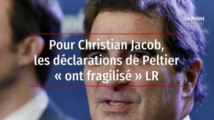 Pour Christian Jacob, les déclarations de Peltier « ont fragilisé » LR