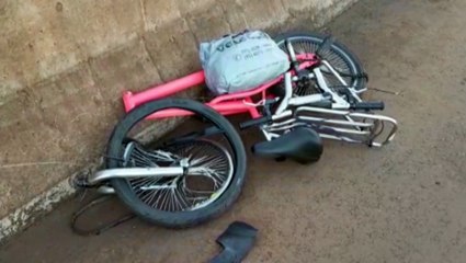 Ciclista sofre fratura exposta em colisão com moto na BR-277