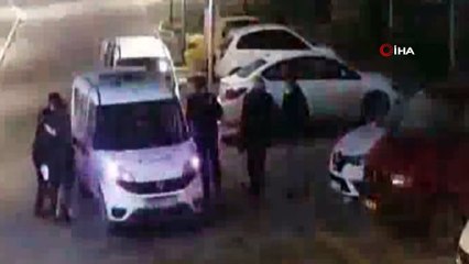 FETÖ soruşturması geçiren polisten kadına şiddet kamerada
