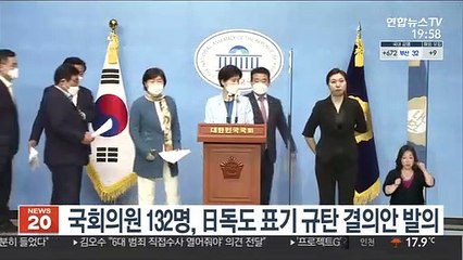 백혜련 등 국회의원 132명, 日'독도 표기' 규탄 결의안 발의