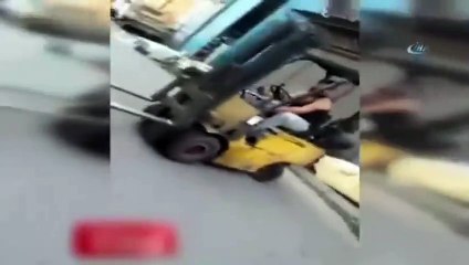 İş makinesiyle drift sosyal medyayı salladı!