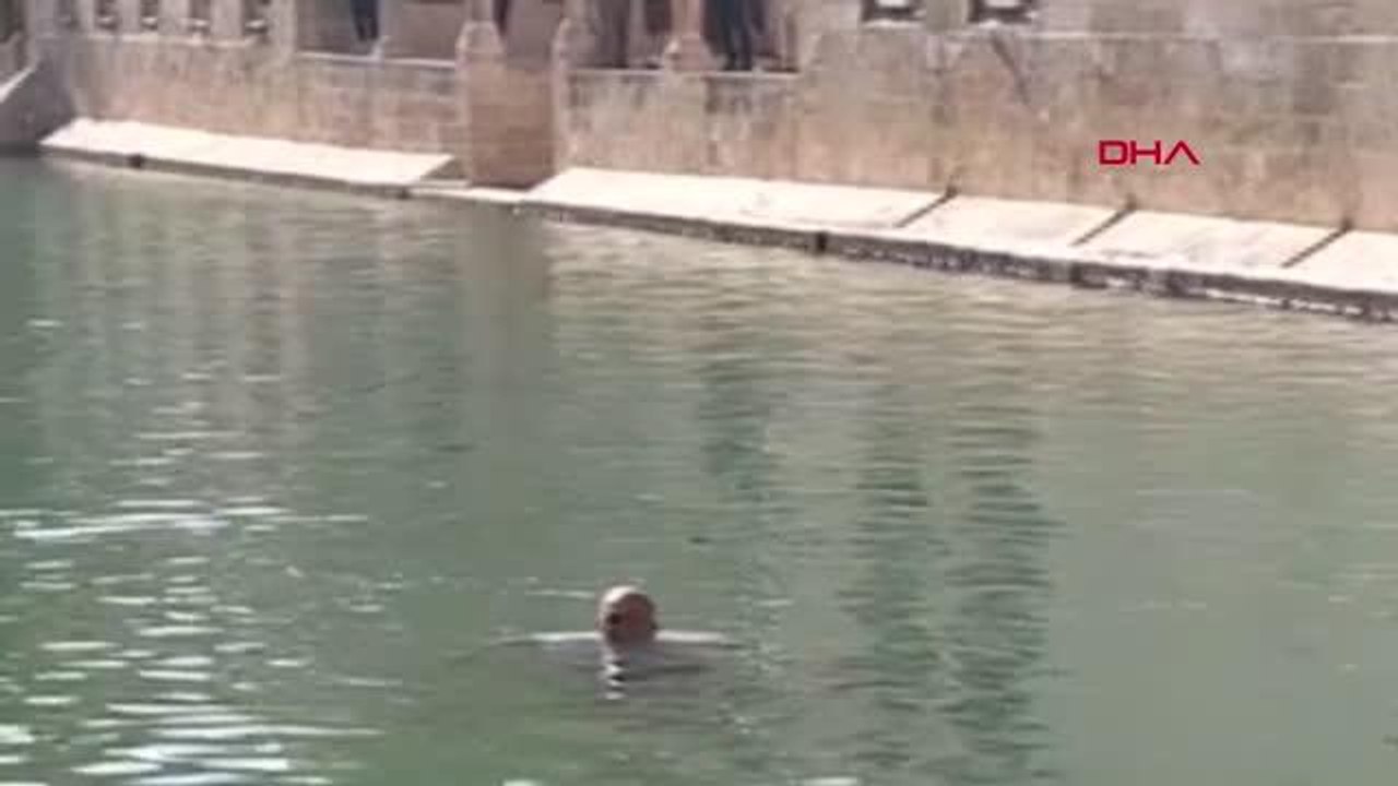 KIYAFETLERİYLE BALIKLIGÖL'E ATLAYIP YÜZDÜ