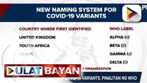 Naming system sa COVID-19 variants, pinalitan ng WHO