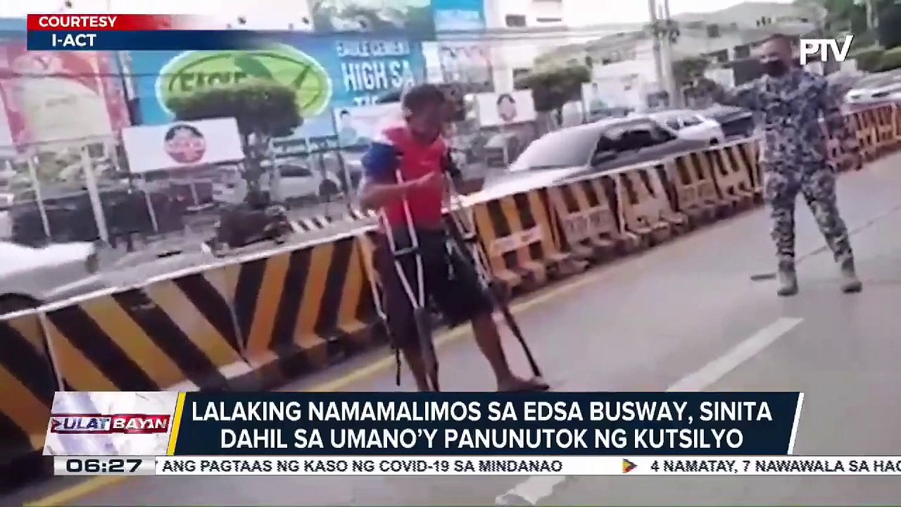 Lalaking namamalimos sa EDSA busway, sinita dahil sa umo'y panunutok ng kutsilyo; Seguridad sa EDSA busway, mas hihigpitan pa