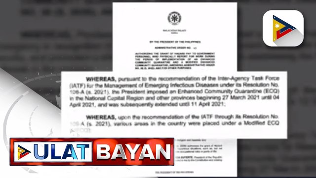 Government employees na pumasok sa opsina noong umiiral ang ECQ o MECQ nitong Abril at Mayo, may hazard pay