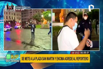 Auto se estrella en la Plaza San Martín y conductor agrede a reportero de BDP