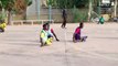 Disabled Nigerian youth play football on skateboards in show of determination