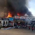 حريق هائل بعدد من الكافتريات بمدينة السويس