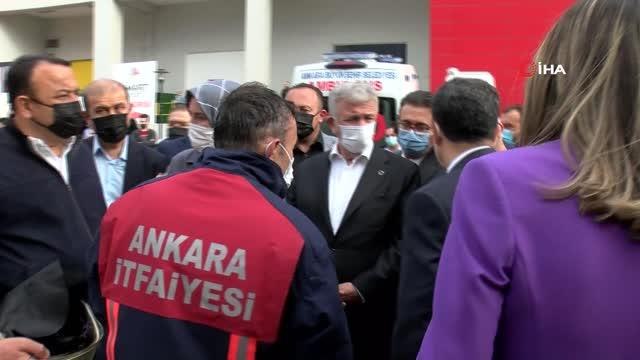 Son dakika haberi: Ankara Valisi Vasip Şahin, Yenimahalle ilçesinde bulunan Ankara Ticaret Borsası İş Merkezinin alt katındaki dükkanlarda çıkan yangına ilişkin olay...