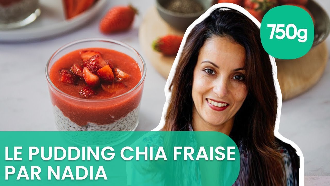 Recette du pudding de chia au lait de coco et à la fraise - 750g