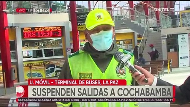 Por restricciones no hay salidas de buses hacia Cochabamba y Oruro desde la terminal de La Paz