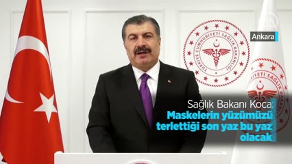 Sağlık Bakanı Koca: "Maskelerin yüzümüzü terlettiği son yaz bu yaz olacak"