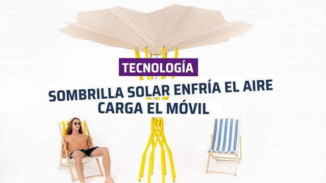[CH] Sombrilla solar que enfría el aire y las bebidas