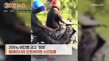 [30초뉴스] 말레이시아에서는 비단뱀도 드라이브?…허리에 감고 달려