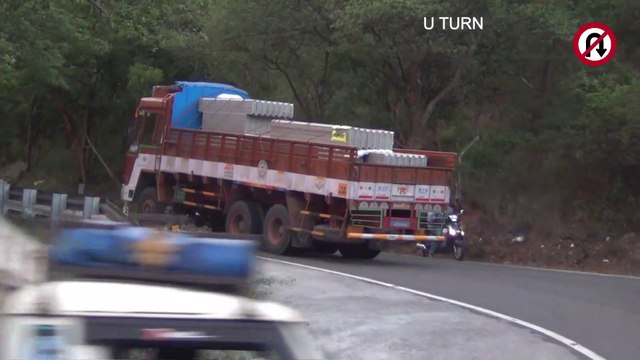 Wheeling Heavy Load Truck Turning in Dhimbam First Hairpin Bend Road | U Turn