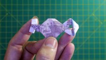 Demo money origami heart and key Démo argent origami coeur et clé