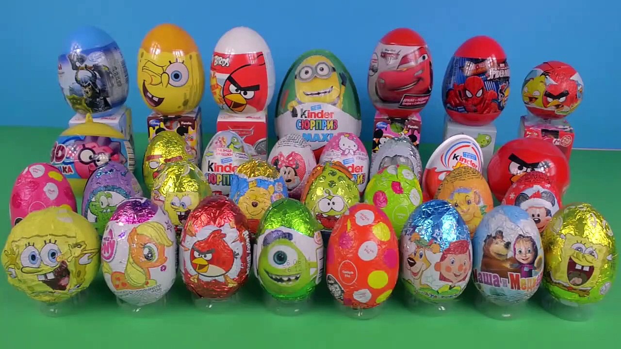 50 Surprise eggs, Маша и Медведь Kinder Surprise Mickey Mouse Furuta choco eggs Cars 2