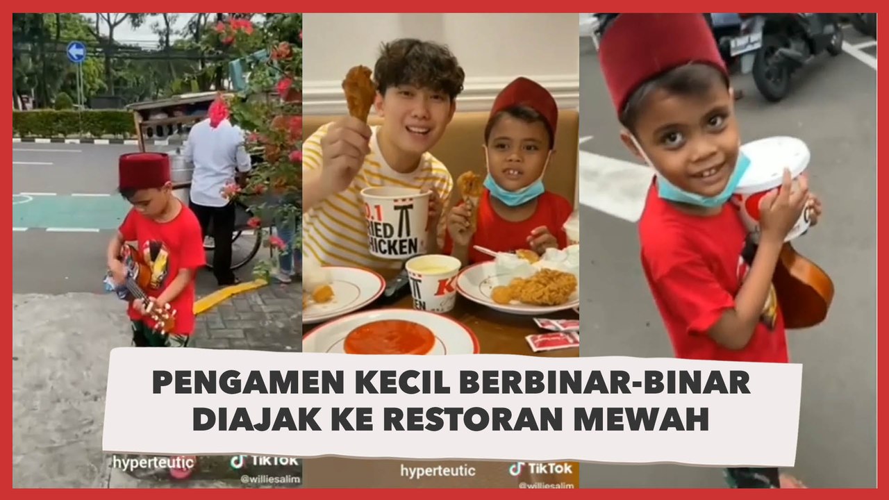 Pengamen Kecil Berbinar-binar Diajak ke Restoran Mewah, Minta Dibungkus Buat Makan Ibu
